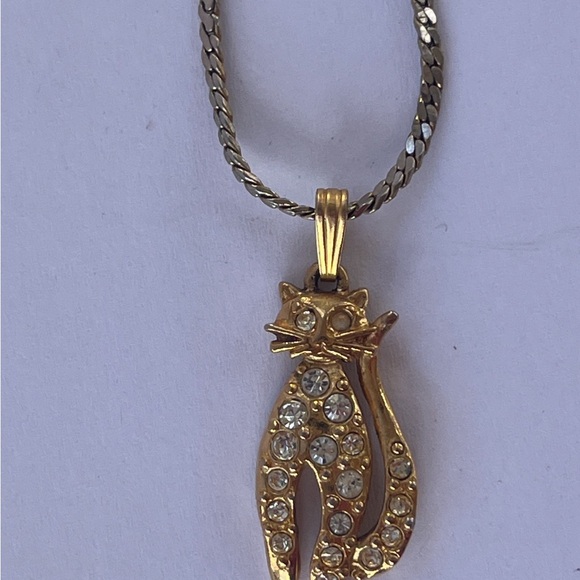 Vintage Avon Cat Pendant 18” necklace - Picture 4 of 5